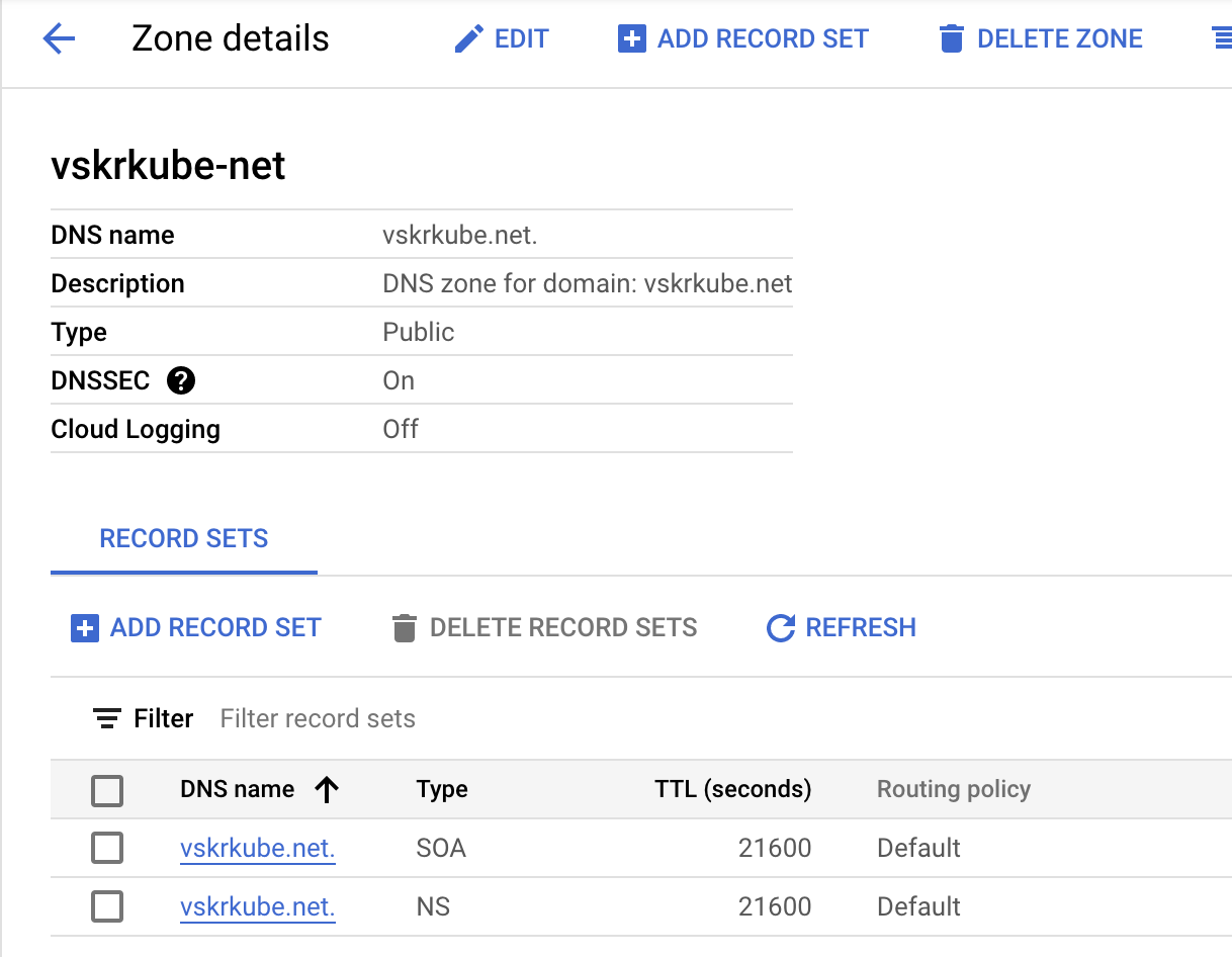 Cloud DNS Zone